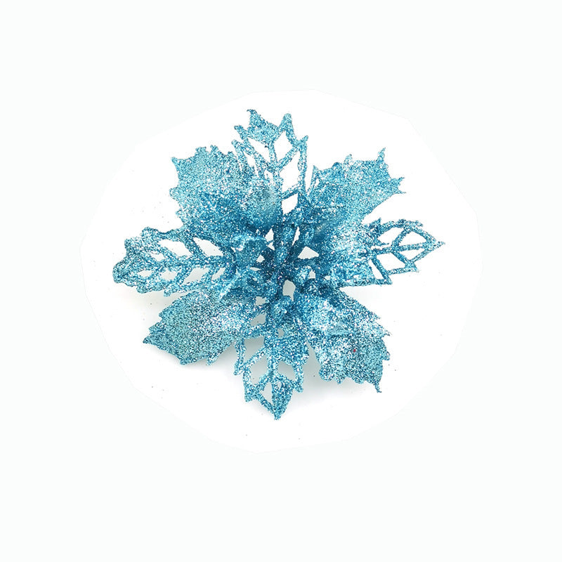 Glitter Artificial Christmas Flowers – Festive Tree & Home Decorations