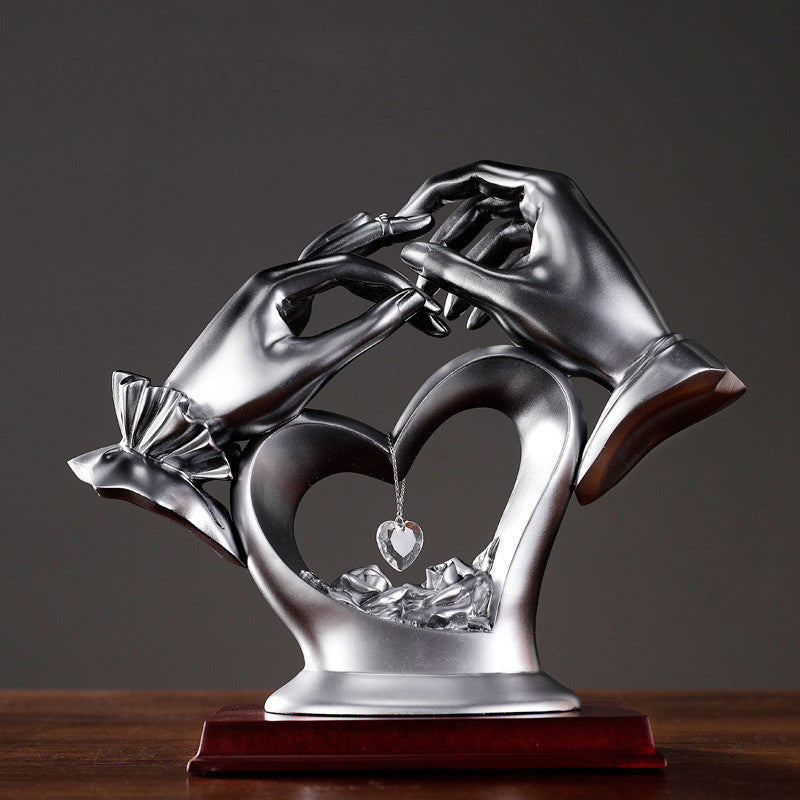 Hand Heart-Shaped Crystal Figurine – Elegant Home Decor & Gift