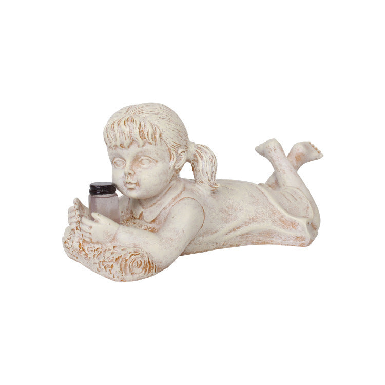 Resin Firefly Jar Garden Statue – Adorable Solar Light Decor