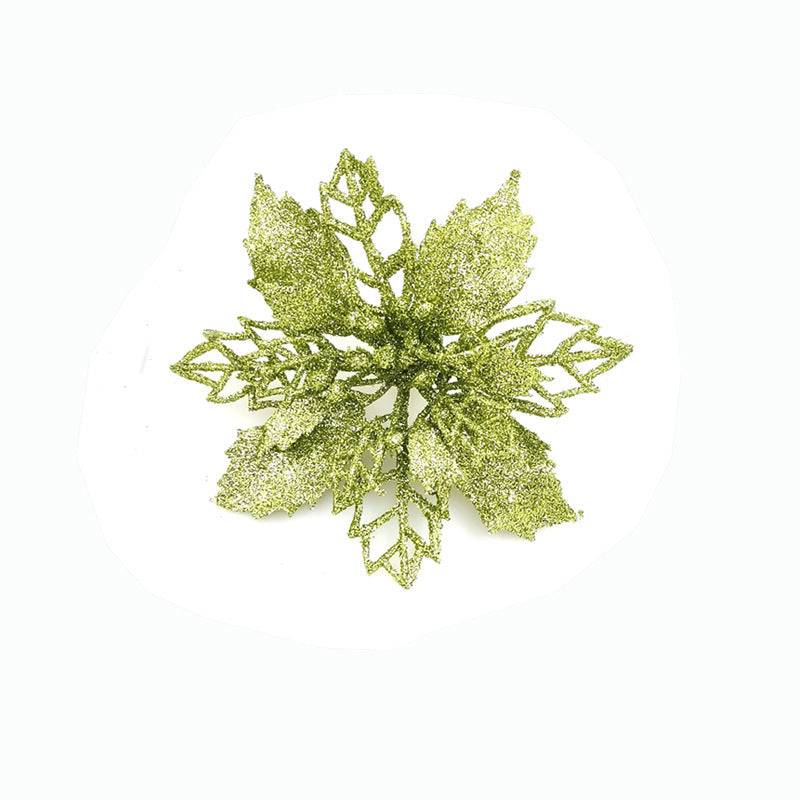 Glitter Artificial Christmas Flowers – Festive Tree & Home Decorations