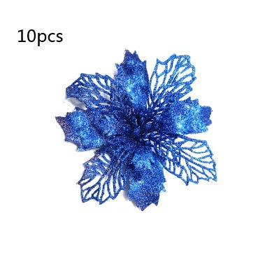 Glitter Artificial Christmas Flowers – Festive Tree & Home Decorations