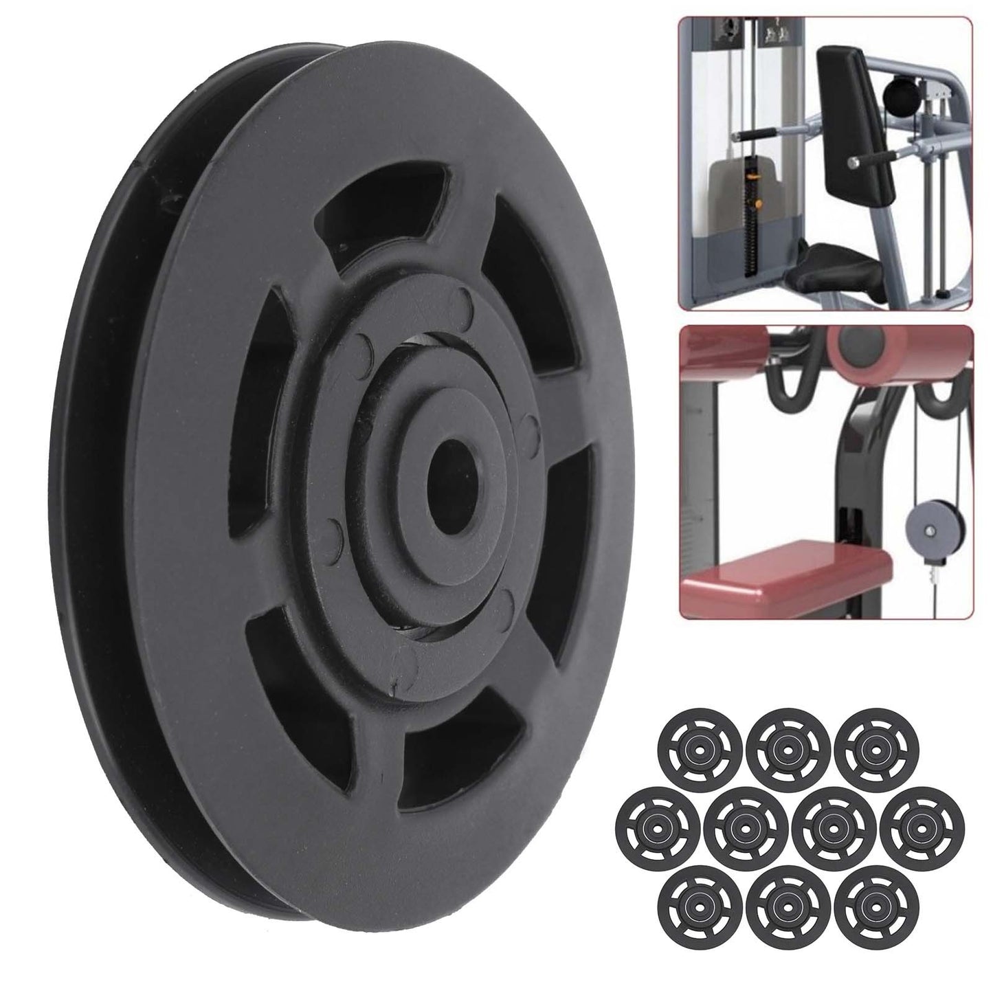 10Pcs 95mm Universal Nylon Bearing Pulley Wheels – Replacement for Gym & Fitness Equipment