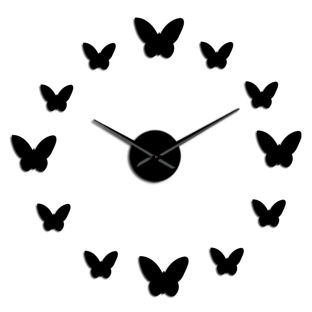 3D Butterfly Mirror Wall Clock – Elegant Home Decor for Living Room & Bedroom