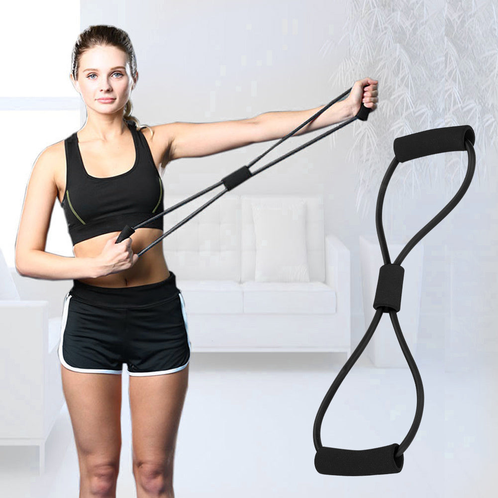 Resistance Stretch Rubber Band – Training Rope Tube for Workout, Yoga & Gym (Black)