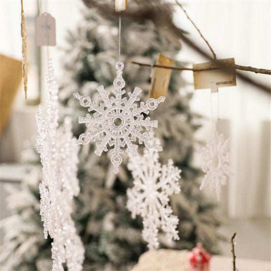 Acrylic Transparent Snowflake Christmas Tree Ornaments – Festive DIY Decorations