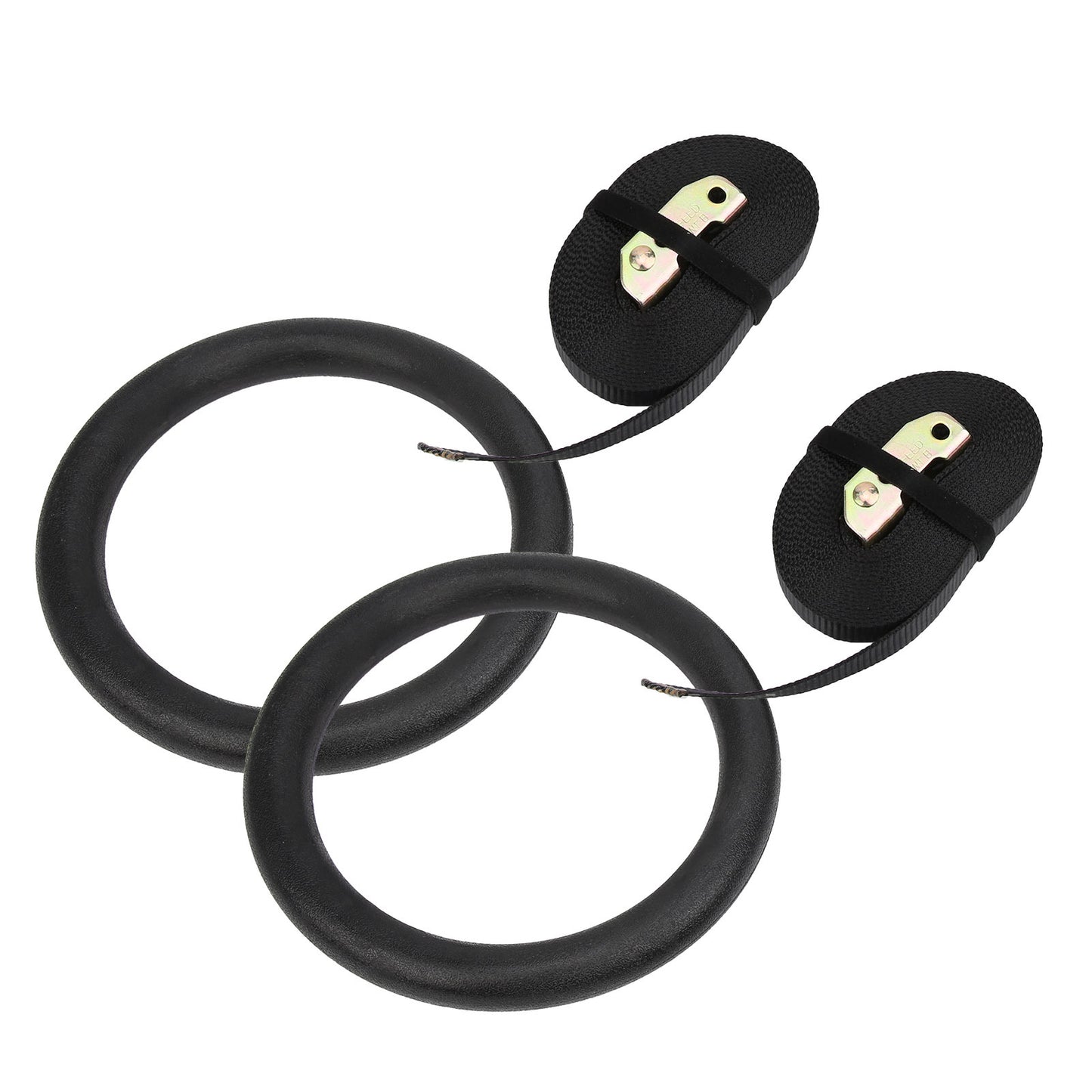1 Pair Gymnastic Hanging Rings – Strength Training & Indoor Fitness Equipment (Black)