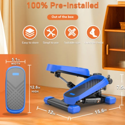 330LBS Capacity Mini Stepper with Resistance Bands & LCD Monitor – Home Office Fitness