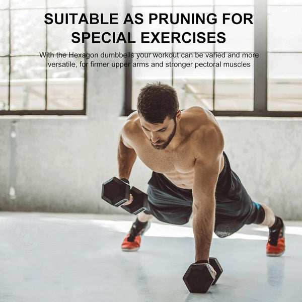 15LB Rubber-Coated Cast Iron Dumbbells – Durable 2-Handle Design for Strength Training