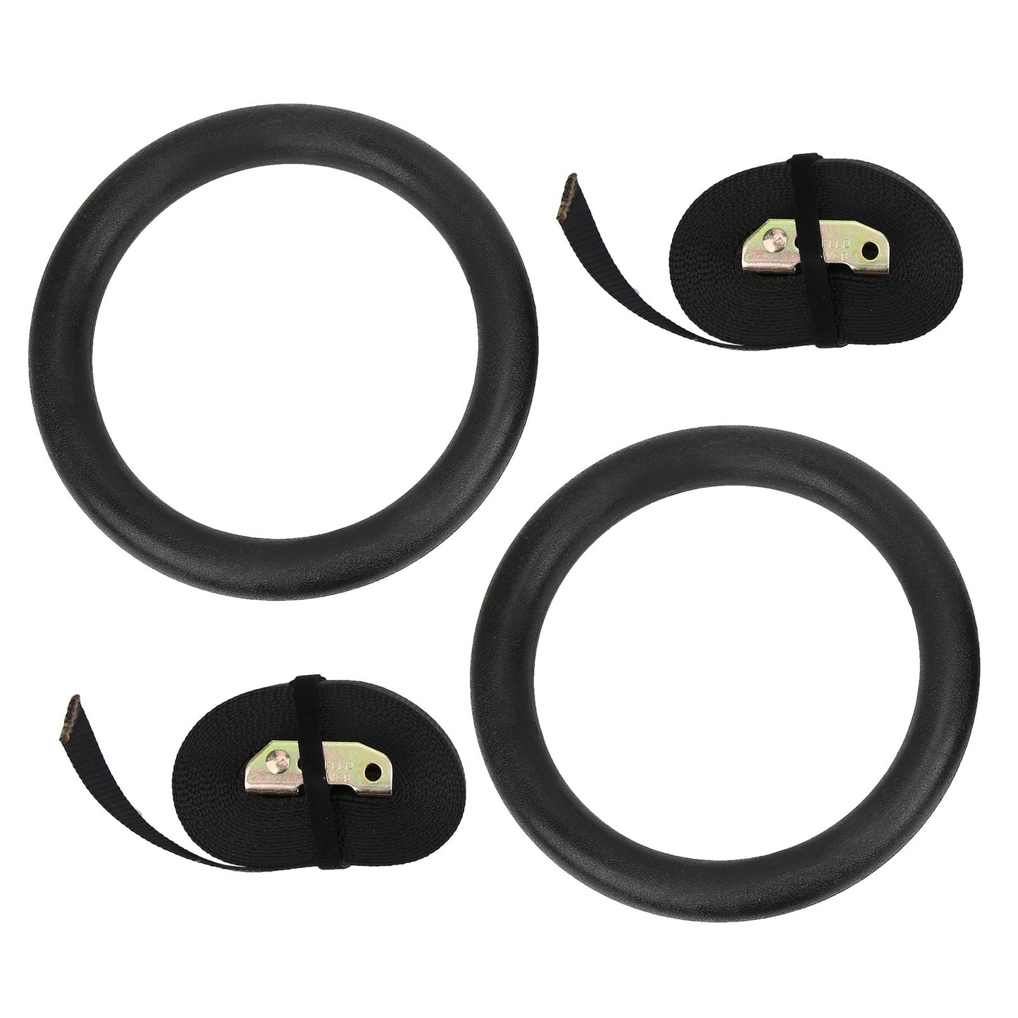 1 Pair Gymnastic Hanging Rings – Strength Training & Indoor Fitness Equipment (Black)