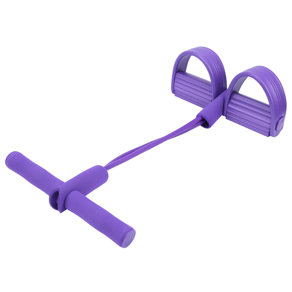 2-Tube Foot Pedal Pull Rope – Elastic Sit-Up & Abdominal Fitness Training Equipment (Purple)
