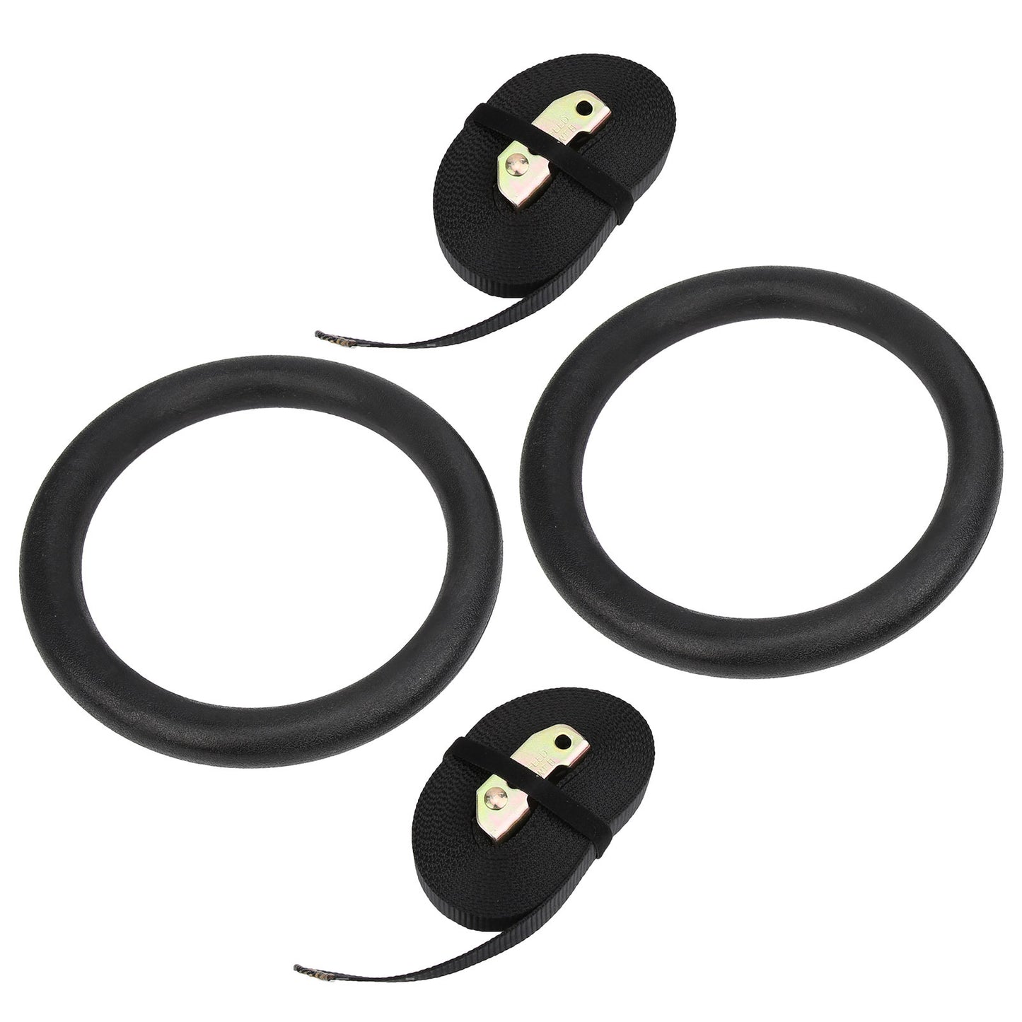1 Pair Gymnastic Hanging Rings – Strength Training & Indoor Fitness Equipment (Black)