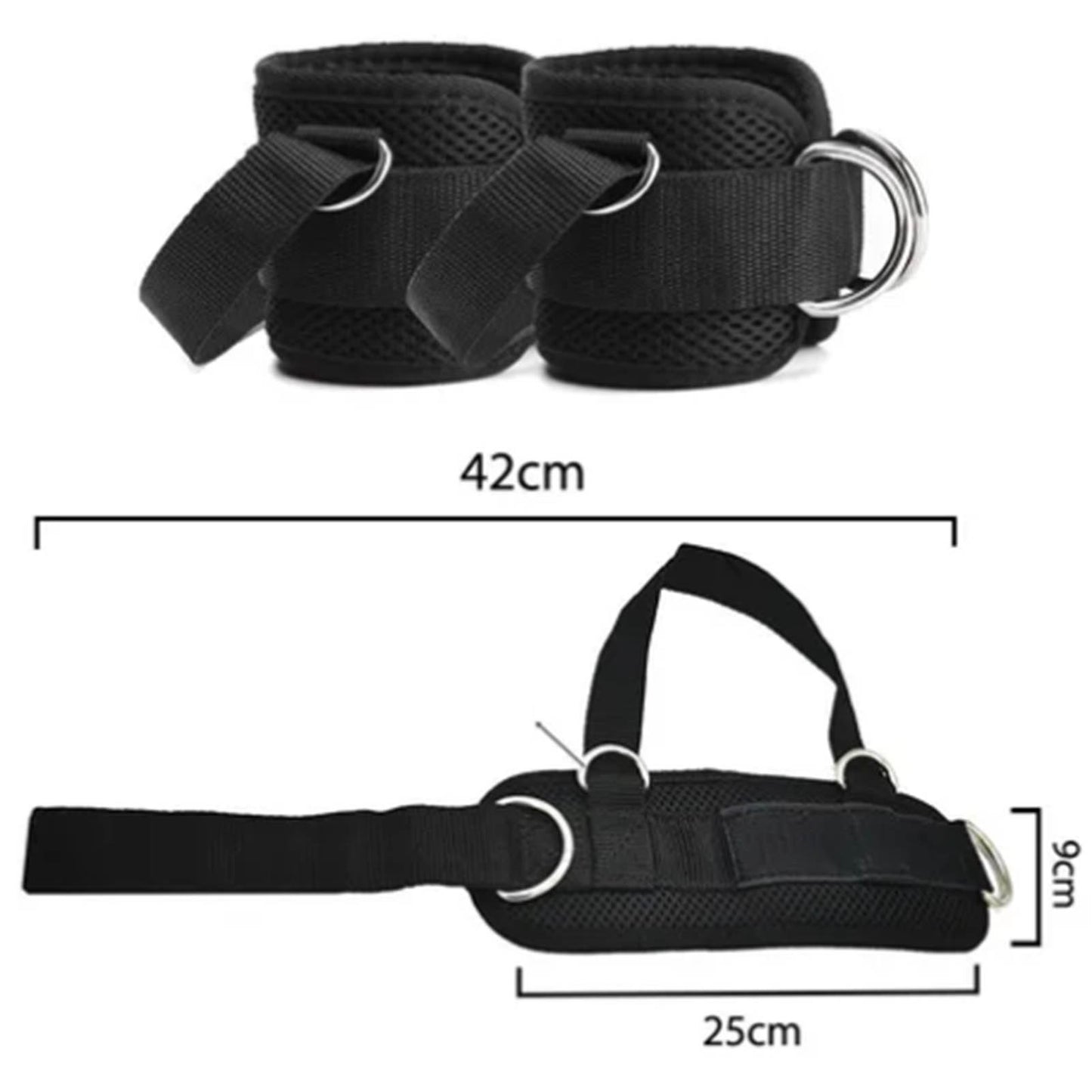 1 Pair Ankle Straps for Cable Machine – Adjustable Ankle Cuffs with Reinforced D-Rings for Leg & Glute Workouts