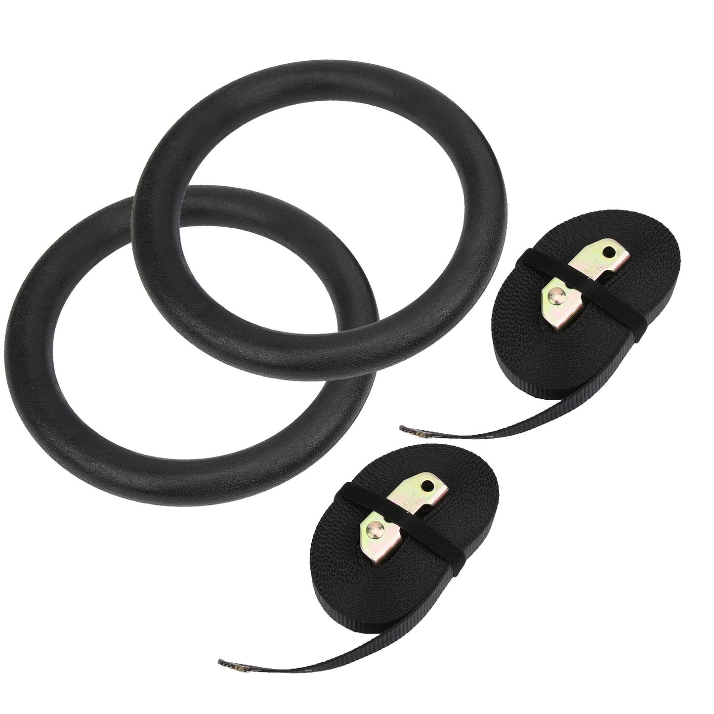 1 Pair Gymnastic Hanging Rings – Strength Training & Indoor Fitness Equipment (Black)