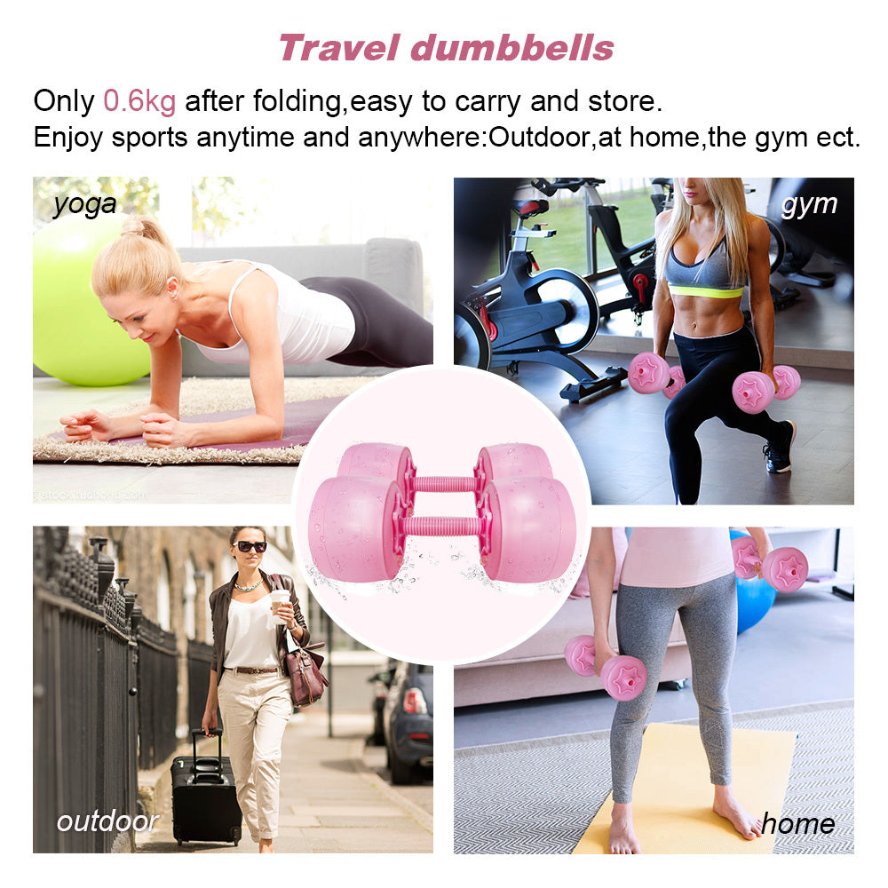 5-6KG Water-Filled Travel Dumbbell Set – Portable & Adjustable Home Gym Weights