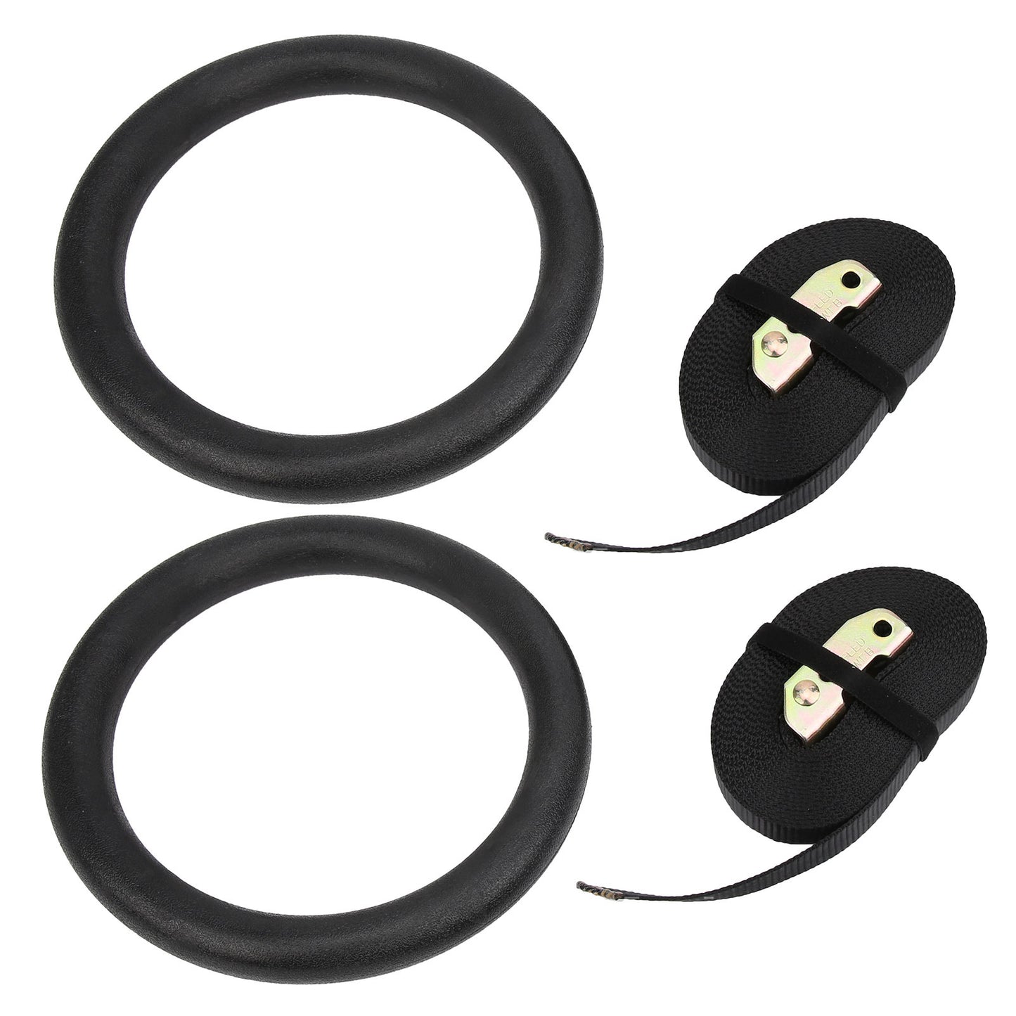 1 Pair Gymnastic Hanging Rings – Strength Training & Indoor Fitness Equipment (Black)