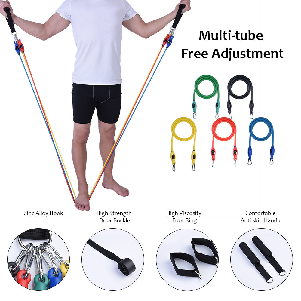 10pcs Resistance Band Set – Anti-Snap Exercise Tubes & Latex Bands for Fitness Training
